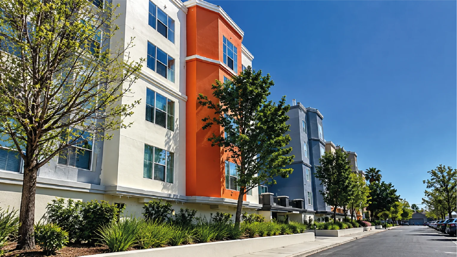 Modern apartment building exterior